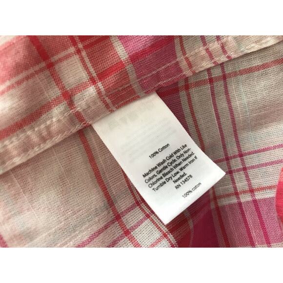 Vineyard Vines Relaxed Fit Plaid Shirt Button Up Blouse Whale Logo Womens Size 4 - Picture 10 of 10